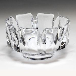 2 Vintage Scandinavian Swedish Mid-century Modern Crystal Corona Bowls